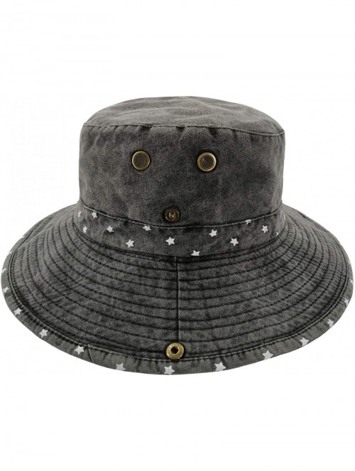 Sun Hats Men's Sun Hat Fisherman Hat UV Protection Outdoor Hiking Fishing Washed Cotton Cap - Charcoal Grey / Star - CW18RW68...