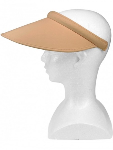 Sun Hats Women's Summer Sun UV Protection Visor Wide Brim Clip on Beach Pool Golf Cap Hat - Khaki - CG188DKOM30 $15.93
