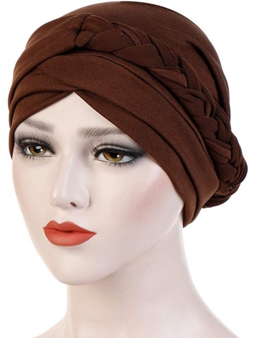 Skullies & Beanies Elastic Muslim Ruffle Cancer Viviplus - Coffee - CY18Y02YCI2 $15.36