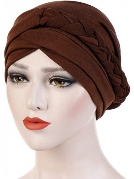 Skullies & Beanies Elastic Muslim Ruffle Cancer Viviplus - Coffee - CY18Y02YCI2 $15.36