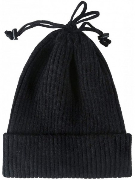 Skullies & Beanies Womens Winter Warm Cable Knitted Beanie Hat Fleece Lined Knit Skullies Cap - Black - CQ18YS2MTZ6 $11.50