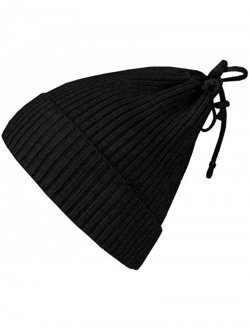 Skullies & Beanies Womens Winter Warm Cable Knitted Beanie Hat Fleece Lined Knit Skullies Cap - Black - CQ18YS2MTZ6 $11.50