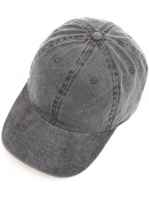 Baseball Caps Low Profile Vintage Washed Pigment Dyed 100% Cotton Adjustable Baseball Cap - Black - CS180A2DZE4 $14.03