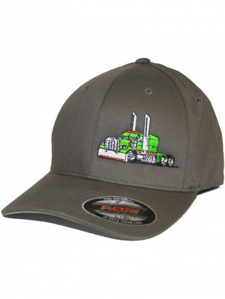 Baseball Caps Trucker Hat Big Rig Tractor Semi Flexfit Cap Truck Driver - Lime - C418KHI3YWE $35.02