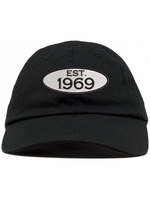 Baseball Caps Established 1969 Embroidered 51st Birthday Gift Soft Crown Cotton Cap - Vc300_black - CZ18QHCW0EO $13.24