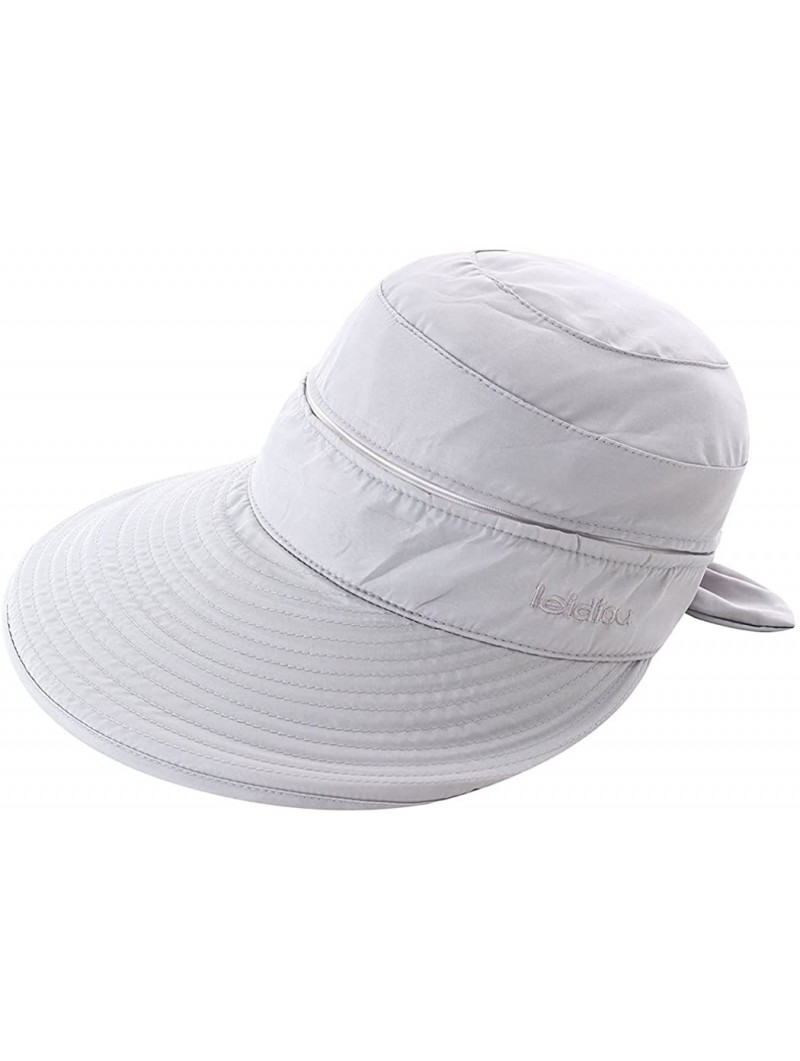 Bucket Hats Visor Hats Wide Brim Cap UV Protection Summer Sun Baseball Beach Hat - Gray - CM18CEHW9CS $13.86