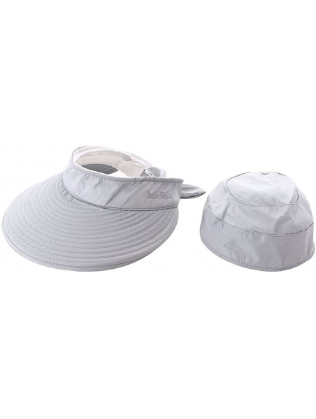 Bucket Hats Visor Hats Wide Brim Cap UV Protection Summer Sun Baseball Beach Hat - Gray - CM18CEHW9CS $13.86