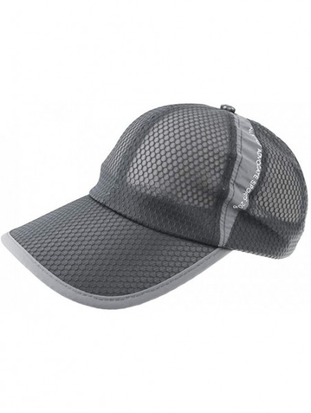 Baseball Caps Summer Quick Dry Mesh Baseball Cap Sports Cycling Running Fishing Golf Sun Hat - 2 Dark Grey - CQ12JROV0EV $12.65