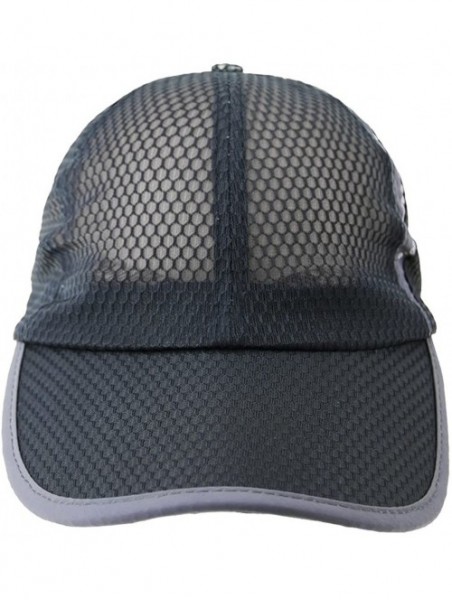 Baseball Caps Summer Quick Dry Mesh Baseball Cap Sports Cycling Running Fishing Golf Sun Hat - 2 Dark Grey - CQ12JROV0EV $12.65