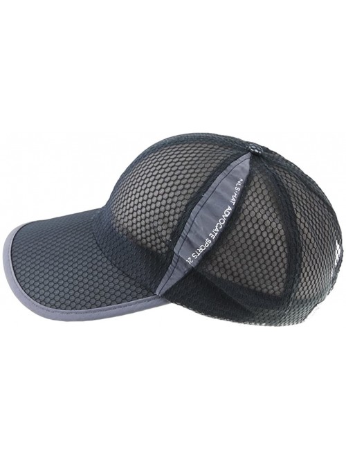 Baseball Caps Summer Quick Dry Mesh Baseball Cap Sports Cycling Running Fishing Golf Sun Hat - 2 Dark Grey - CQ12JROV0EV $12.65