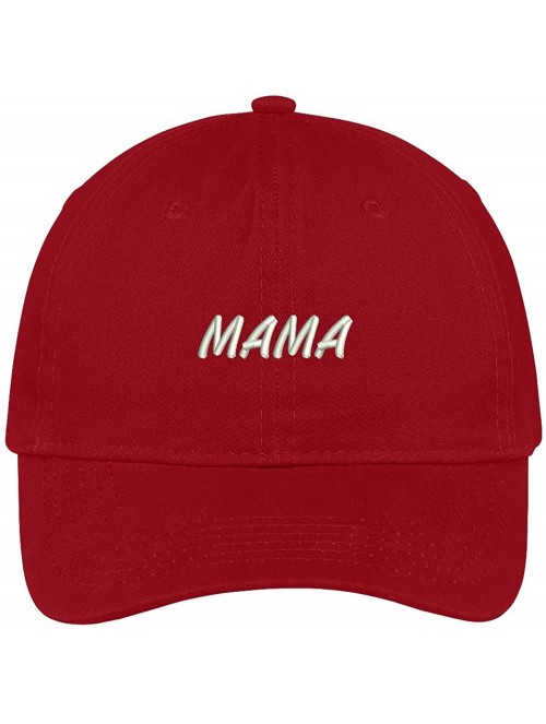 Baseball Caps Mama Embroidered Soft Crown 100% Brushed Cotton Cap - Red - C717YTWGWEI $21.29