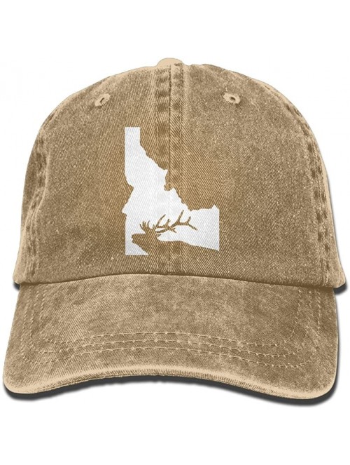 Baseball Caps Unisex Baseball Cap Denim Hat Idaho State Elk Adjustable Snapback Outdoor Sports Cap - Natural - CG18IGDXXDM $1...