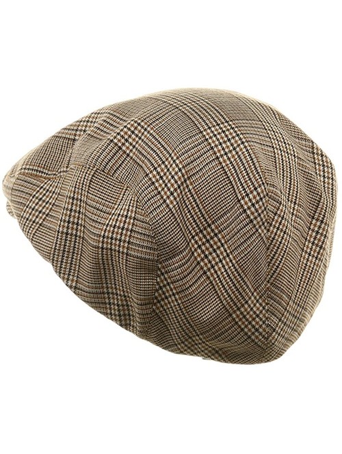 Newsboy Caps Big Size Elastic Plaid Fashion Ivy Cap - Beige - CR18H3ROHUH $37.25