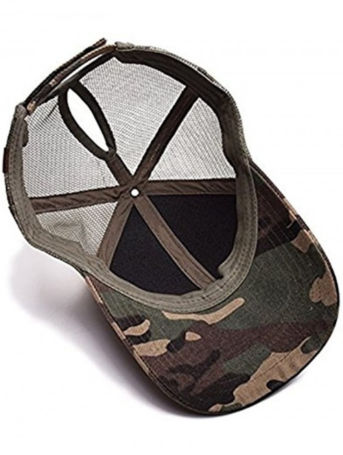 Skullies & Beanies Ponytail Cap Messy Trucker Adjustable Visor Baseball Cap Hat Unisex - Camouflage - C318DYW3R6U $18.02