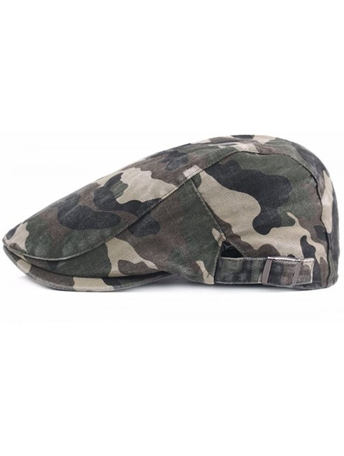 Newsboy Caps Unisex Flat Cap Camouflage Ivy Irish Cabbie Hat Newsboy Driving Cap - Army Green - CB18E9RWDDZ $16.03