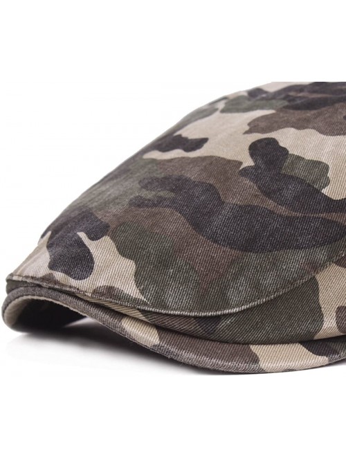 Newsboy Caps Unisex Flat Cap Camouflage Ivy Irish Cabbie Hat Newsboy Driving Cap - Army Green - CB18E9RWDDZ $16.03