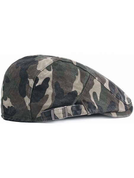 Newsboy Caps Unisex Flat Cap Camouflage Ivy Irish Cabbie Hat Newsboy Driving Cap - Army Green - CB18E9RWDDZ $16.03