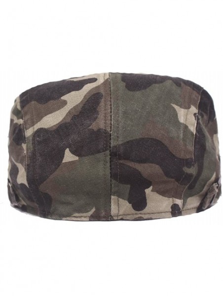 Newsboy Caps Unisex Flat Cap Camouflage Ivy Irish Cabbie Hat Newsboy Driving Cap - Army Green - CB18E9RWDDZ $16.03