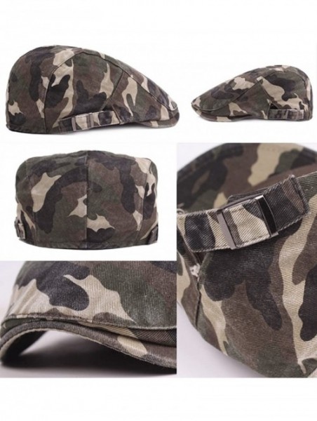 Newsboy Caps Unisex Flat Cap Camouflage Ivy Irish Cabbie Hat Newsboy Driving Cap - Army Green - CB18E9RWDDZ $16.03