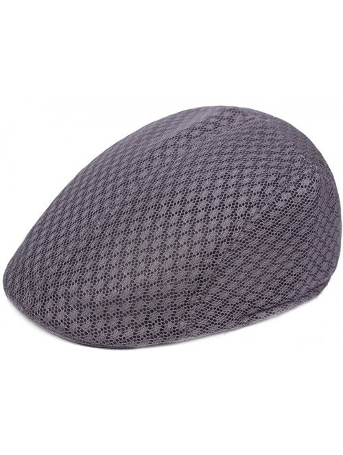 Newsboy Caps Men Women Duckbill Mesh Summer Hat Breathable Gatsby Ivy Driving Hat Sun Newsboy Cap - Black - CN18CRNRTIG $18.08