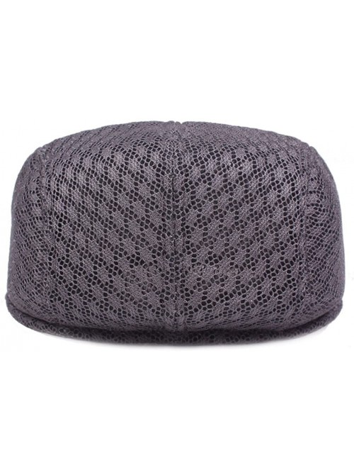 Newsboy Caps Men Women Duckbill Mesh Summer Hat Breathable Gatsby Ivy Driving Hat Sun Newsboy Cap - Black - CN18CRNRTIG $18.08