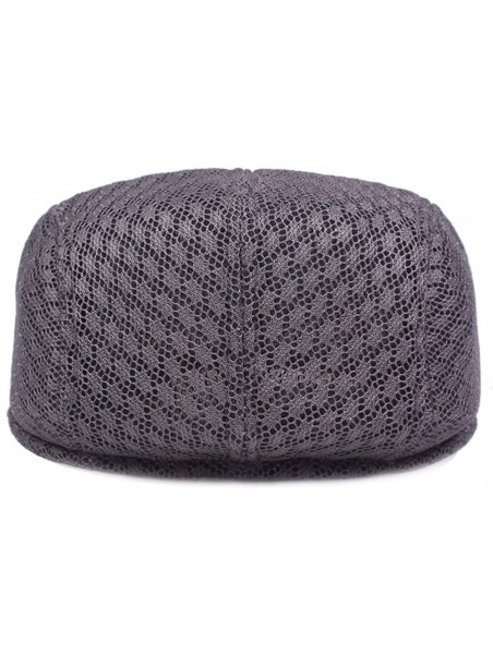 Newsboy Caps Men Women Duckbill Mesh Summer Hat Breathable Gatsby Ivy Driving Hat Sun Newsboy Cap - Black - CN18CRNRTIG $18.08