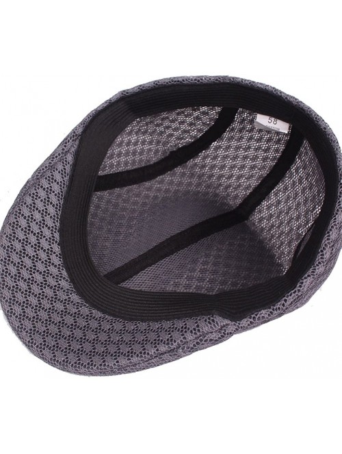 Newsboy Caps Men Women Duckbill Mesh Summer Hat Breathable Gatsby Ivy Driving Hat Sun Newsboy Cap - Black - CN18CRNRTIG $18.08