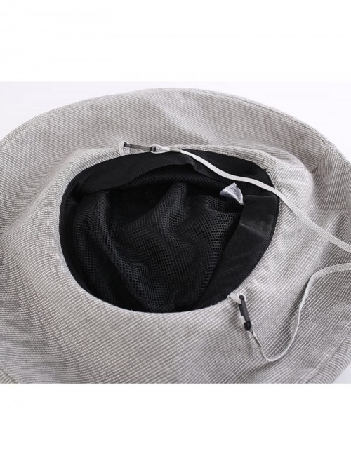 Sun Hats Women's Cotton Fold Up Wide Brim Sun Bucket Hat UPF50 Beach Sun Hat - Black - CJ17YHHCQNM $18.15