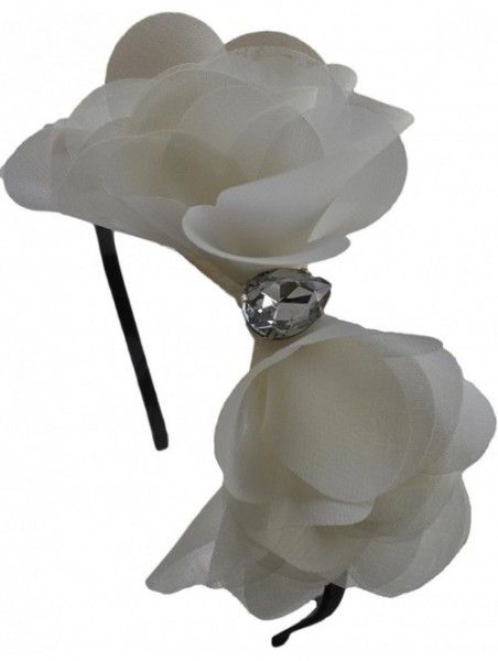 Headbands Chiffon Cone Bow Headband - Ivory - C3119FEOK9V $14.78