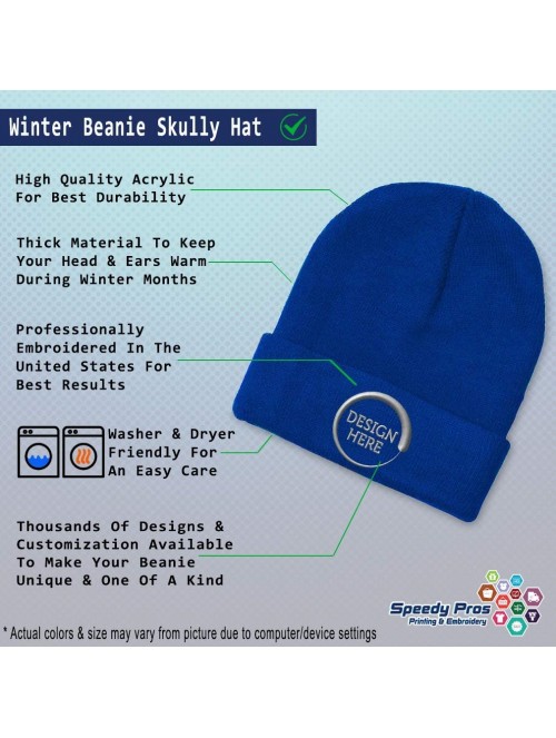 Skullies & Beanies Custom Beanie for Men & Women Honey Bee Embroidery Acrylic Skull Cap Hat - Royal Blue - CR18ZS3SEG6 $19.23