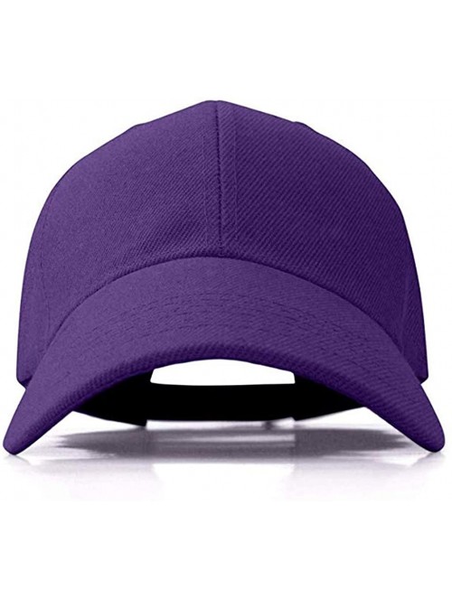 Baseball Caps Plain Adjustable Baseball Cap Classic Adjustable Hat Men Women Unisex Ballcap 6 Panels - Purple/Pack 4 - C2192W...