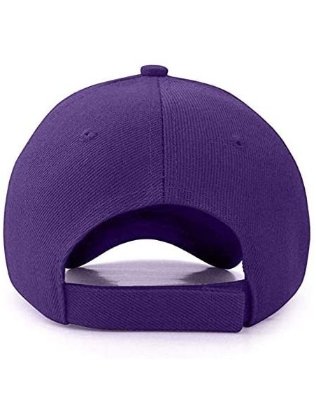 Baseball Caps Plain Adjustable Baseball Cap Classic Adjustable Hat Men Women Unisex Ballcap 6 Panels - Purple/Pack 4 - C2192W...