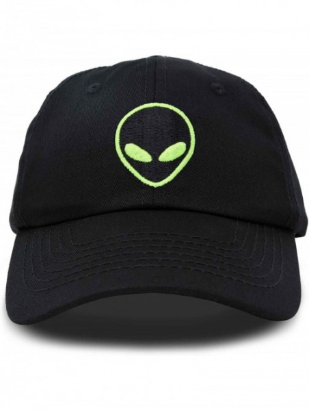 Baseball Caps Alien Head Baseball Cap Mens and Womens Hat - Black - C218M64OIYO $13.62