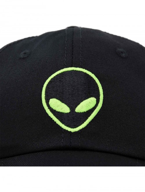 Baseball Caps Alien Head Baseball Cap Mens and Womens Hat - Black - C218M64OIYO $13.62