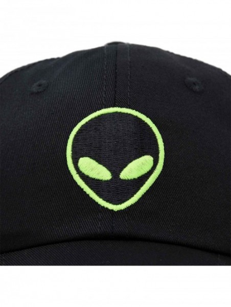 Baseball Caps Alien Head Baseball Cap Mens and Womens Hat - Black - C218M64OIYO $13.62