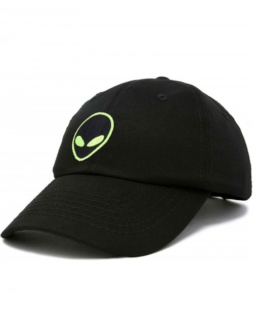 Baseball Caps Alien Head Baseball Cap Mens and Womens Hat - Black - C218M64OIYO $13.62