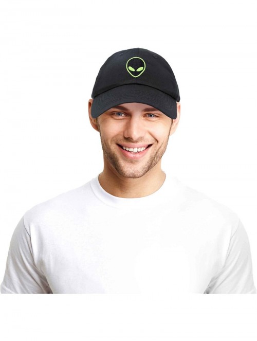 Baseball Caps Alien Head Baseball Cap Mens and Womens Hat - Black - C218M64OIYO $13.62