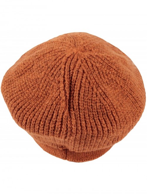 Newsboy Caps Women Winter Knit Newsboy Caps Lady Warm Baker Beanie Hat SLG1226 - Orange - CA18ZA4E9CZ $40.94