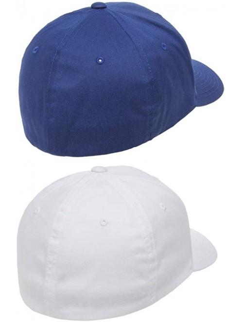 Baseball Caps 2-Pack Premium Original Cotton Twill Fitted Hat w/THP No Sweat Headliner Bundle Pack - 1-royal/1-white - CL185G...