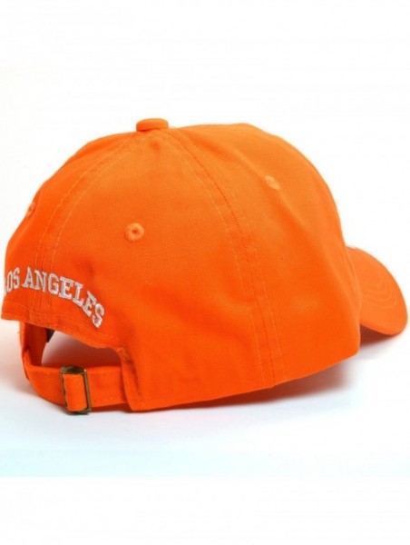 Baseball Caps LA Embroidered Polo Style Cotton Dad Hat Durable Baseball Cap AYO1120 - Orange - CI18CWZ7K6X $15.64