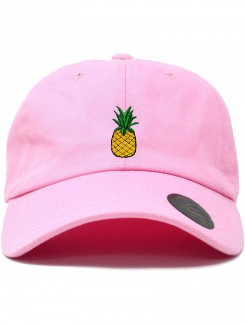 Baseball Caps Pineapple Embroidered Classic Polo Style Baseball Cap Low Profile Dad Cap Hat - Fba Pink - C318QAG6SZZ $13.37