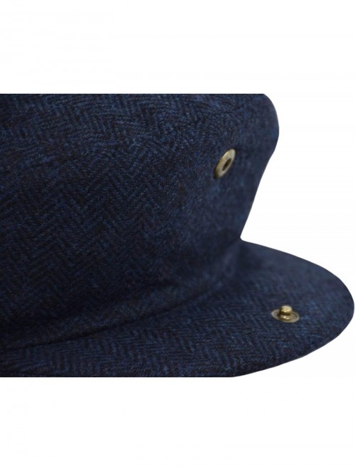 Newsboy Caps Classic Men's Flat Hat Wool Newsboy Herringbone Tweed Driving Cap - Iv1935-navy - CF18IDIYN6Y $20.86