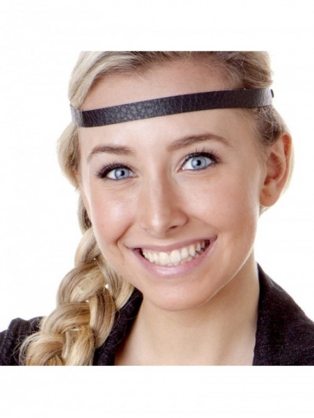 Headbands 3pk Women's Adjustable NO SLIP Casual Style Headband Multi Gift Pack - Black & Grey - CG124LXQ9FX $23.76