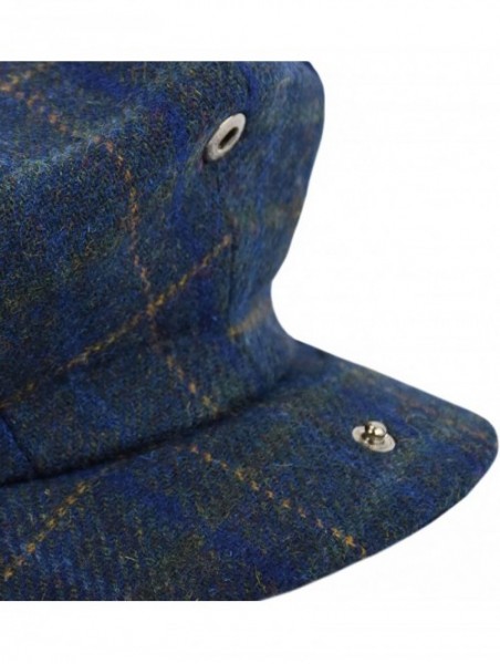 Newsboy Caps Men's Wool Newsboy Cap- Herringbone Driving Cabbie Tweed Applejack Golf Hat - 2157-navy Plaid - CS189UIY47M $25.27