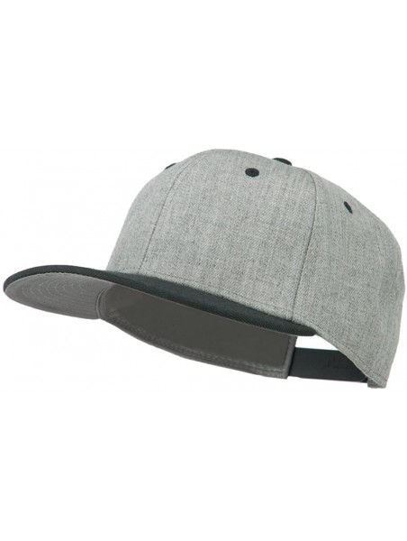 Baseball Caps Heather Wool Blend Flat Bill Snapback Two Tone Cap - Heather Black Heather Gray Heather Gray - CR11LBM8OKB $12.56