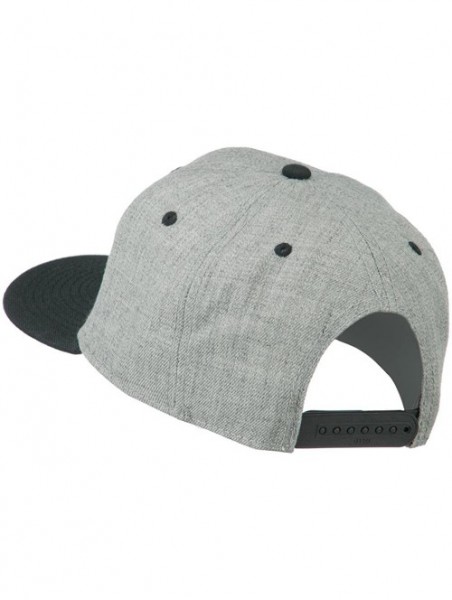 Baseball Caps Heather Wool Blend Flat Bill Snapback Two Tone Cap - Heather Black Heather Gray Heather Gray - CR11LBM8OKB $12.56