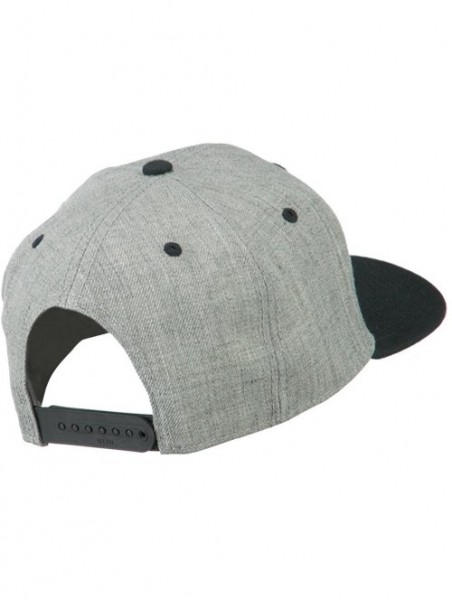 Baseball Caps Heather Wool Blend Flat Bill Snapback Two Tone Cap - Heather Black Heather Gray Heather Gray - CR11LBM8OKB $12.56