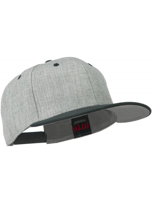 Baseball Caps Heather Wool Blend Flat Bill Snapback Two Tone Cap - Heather Black Heather Gray Heather Gray - CR11LBM8OKB $12.56