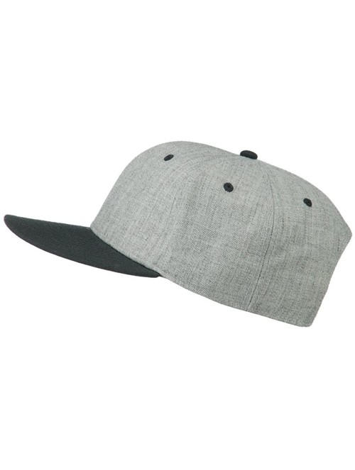 Baseball Caps Heather Wool Blend Flat Bill Snapback Two Tone Cap - Heather Black Heather Gray Heather Gray - CR11LBM8OKB $12.56