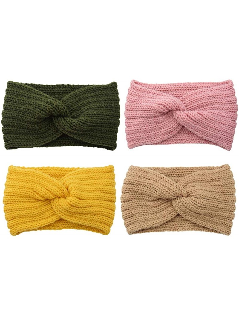 Cold Weather Headbands Womens Knit Crochet Twist Headband Ear Warmer Head Wrap Winter Warm Headbands for Women - 4 Pack Croch...